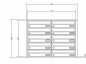 Preview: RENZ Briefkastenanlage Unterputz, Winkelputzabdeckrahmen 20 mm, Kastenformat 370x110x270mm, 10-teilig