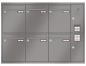 Preview: RENZ Briefkastenanlage Unterputz, Eckrahmen, Kastenformat 260x330x100mm, mit Klingel - & Lichttaster und Vorbereitung Gegensprechanlage, 6-teilig, Renz Nummer 10-0-25243