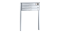 Preview: RENZ Briefkastenanlage freistehend, Basic B, Edelstahl V4A, Kastenformat 370x110x270mm, mit Klingel - & Lichttaster und Vorbereitung Gegensprechanlage, 5-teilig, zum Einbetonieren