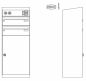 Preview: Renz Paketkasten QUBO XL mit zwei Briefkästen mit Klingel- & Lichttaster und Vorbereitung Gegensprechanlage und schräges Dach mit Entnahme von vorn Renz Nummer 23-0-10460