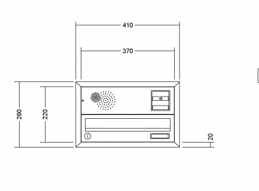 RENZ Briefkastenanlage Unterputz, Winkelputzabdeckrahmen, Kastenformat 370x110x270mm, Vorbereitung Gegensprechanlage, 1-teilig