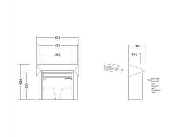 RENZ Briefkastenanlage Aufputz Prisma Kastenformat 370x330x145mm, 1-teilig, Renz Nummer 10-0-35944