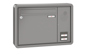 RENZ Briefkastenanlage Aufputz RS2000 Kastenformat 370x330x100mm, mit Klingel - & Lichttaster und Vorbereitung Gegensprechanlage, 1-teilig, Renz Nummer 10-0-25262