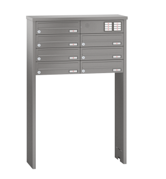 RENZ Briefkastenanlage freistehend, TETRO, Kastenformat 370x110x270mm, 7-teilig, zum Einbetonieren, Vorbereitung Gegensprechanlage