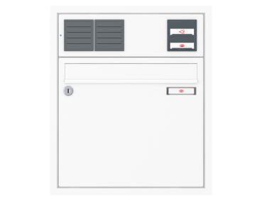 RENZ Briefkastenanlage Unterputz, Eckrahmen, Kastenformat 370x330x100mm, mit Klingel - & Lichttaster und Vorbereitung Gegensprechanlage, 1-teilig, Renz Nummer 10-0-25015
