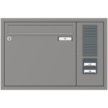 RENZ Briefkastenanlage Unterputz, Eckrahmen, Kastenformat 370x330x100mm, mit Klingel - & Lichttaster und Vorbereitung Gegensprechanlage, 1-teilig, Renz Nummer 10-0-25079