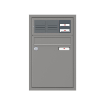 RENZ Briefkastenanlage Unterputz, Eckrahmen, Kastenformat 260x330x100mm, mit Klingel - & Lichttaster und Vorbereitung Gegensprechanlage, 1-teilig, Renz Nummer 10-0-25011