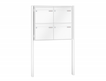 RENZ Briefkastenanlage freistehend, Quadra, Kastenformat 370x330x145mm, 4-teilig, zum Einbetonieren, Renz Nummer 10-0-10312