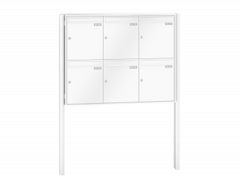 RENZ Briefkastenanlage freistehend, Quadra, Kastenformat 370x440x145mm, 6-teilig, zum Einbetonieren, Renz Nummer 10-0-10320