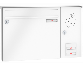 RENZ Briefkastenanlage Aufputz Classic Basic B Kastenformat 370x330x100mm, mit Klingel - & Lichttaster und Vorbereitung Gegensprechanlage, 1-teilig, Renz Nummer 10-0-25026