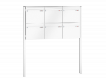 RENZ Briefkastenanlage freistehend, Basic B, Kastenformat 370x330x100mm, 6-teilig, zum Einbetonieren, Renz Nummer 10-0-25048