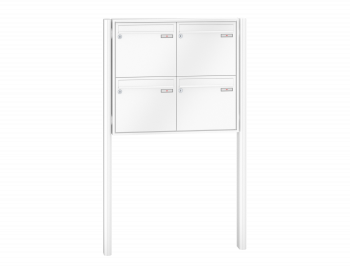 RENZ Briefkastenanlage freistehend, Quadra, Kastenformat 370x330x100mm, 4-teilig, zum Einbetonieren, Renz Nummer 10-0-25663