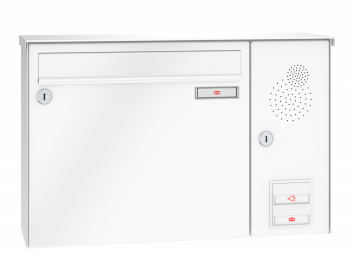 RENZ Briefkastenanlage Aufputz Classic Basic B Kastenformat 370x330x145mm, mit Klingel - & Lichttaster und Vorbereitung Gegensprechanlage, 1-teilig, Renz Nummer 10-0-35012