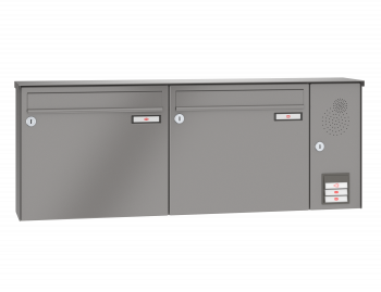 RENZ Briefkastenanlage Aufputz Classic Basic B Kastenformat 370x330x145mm, mit Klingel - & Lichttaster und Vorbereitung Gegensprechanlage, 2-teilig, Renz Nummer 10-0-35013