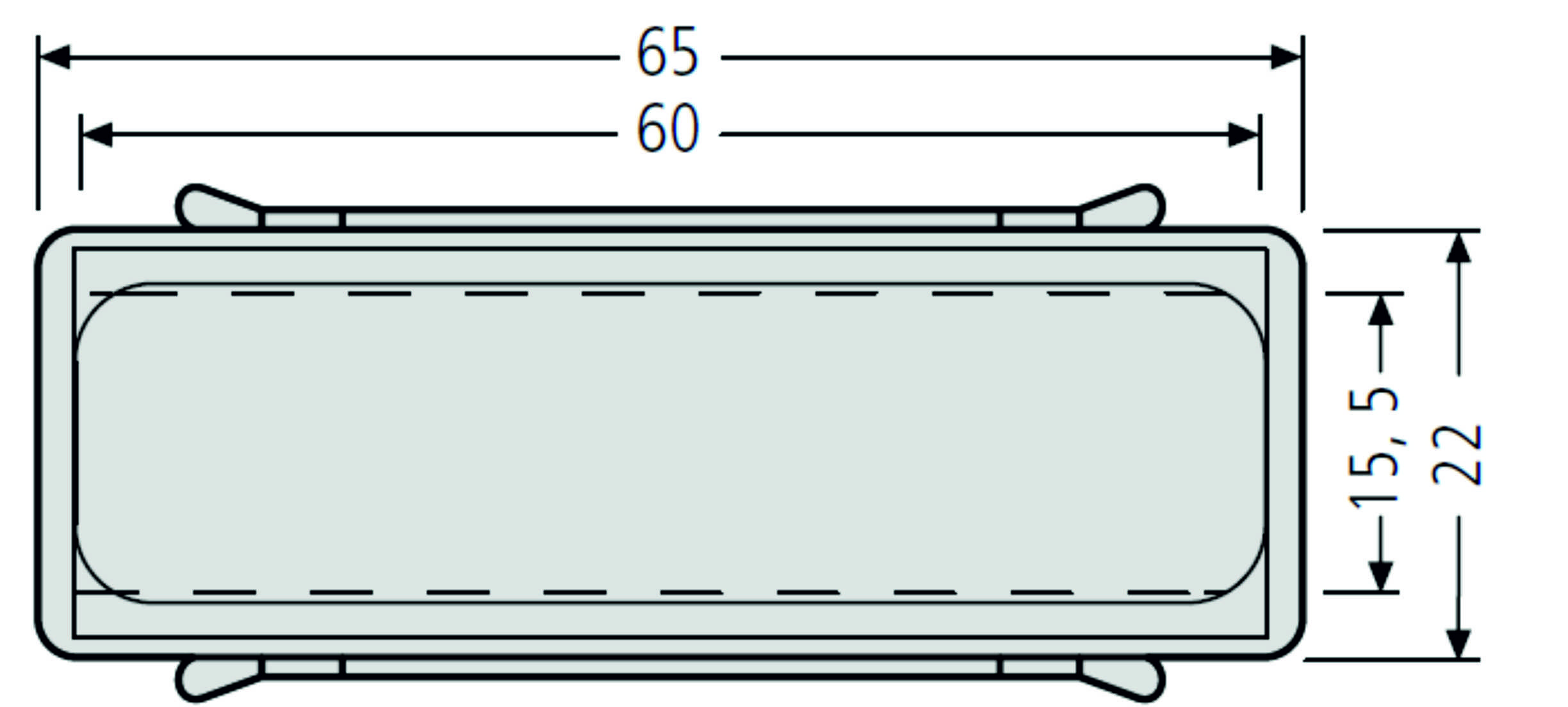 1 Stk RENZ Namensschild 65x22 in Tür mit Feder Einlage 60x15x0,5 mm 97-9-00302 