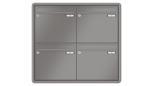 RENZ Briefkastenanlage Unterputz, RS3000, Kastenformat 370x330x100mm, 4-teilig, Renz Nummer 10-0-25161