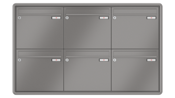 RENZ Briefkastenanlage Unterputz, RS3000, Kastenformat 370x330x100mm, 6-teilig, Renz Nummer 10-0-25233