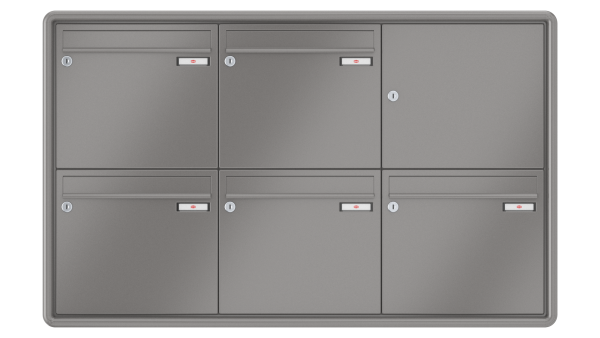 RENZ Briefkastenanlage Unterputz, RS3000, Kastenformat 370x330x145mm, 5-teilig, Renz Nummer 10-0-34116