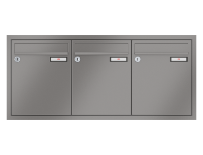 RENZ Briefkastenanlage Unterputz, Eckrahmen, Kastenformat 260x330x100mm, 3-teilig, Renz Nummer 10-0-25051