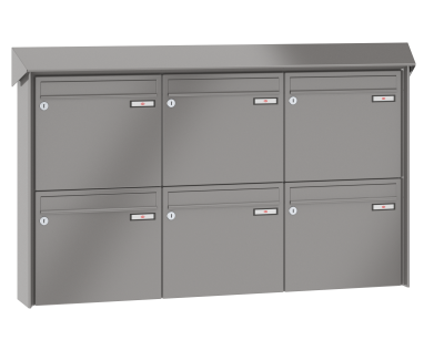 RENZ Briefkastenanlage Aufputz Prisma Kastenformat 370x330x100mm, 6-teilig, Renz Nummer 10-0-25210