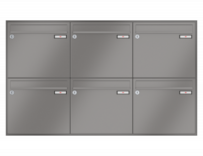 RENZ Briefkastenanlage Unterputz, Schattenfugenrahmen, Kastenformat 370x330x145mm, 6-teilig, Renz Nummer 10-0-35035
