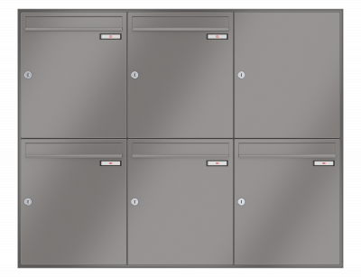 RENZ Briefkastenanlage Unterputz, Schattenfugenrahmen, Kastenformat 370x440x145mm, 5-teilig, Renz Nummer 10-0-35040