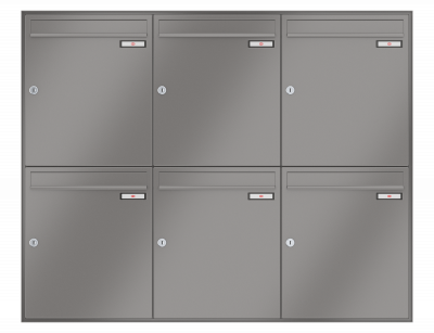 RENZ Briefkastenanlage Unterputz, Schattenfugenrahmen, Kastenformat 370x440x145mm, 6-teilig, Renz Nummer 10-0-35041