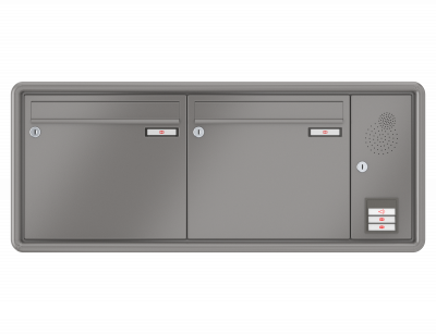 RENZ Briefkastenanlage Unterputz, RS3000, Kastenformat 370x330x145mm, mit Klingel - & Lichttaster und Vorbereitung Gegensprechanlage, 2-teilig, Renz Nummer 10-0-35146
