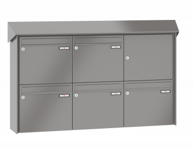 RENZ Briefkastenanlage Aufputz Prisma Kastenformat 370x330x145mm, 5-teilig, Renz Nummer 10-0-35948
