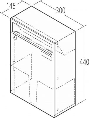 Renz Wandbriefkasten Einzelkasten Classic Stahl Großraum Kasten 300x440x145, mit RS50-Schrägeinwurf RENZ Nummer 17-1-19316