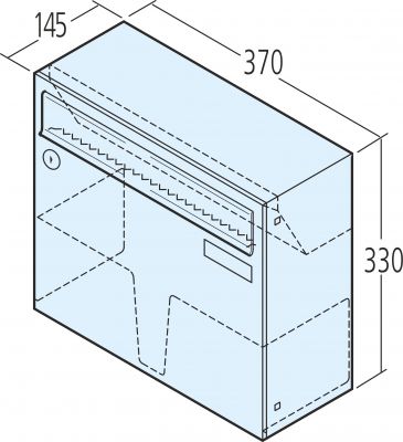 Renz Wandbriefkasten Einzelkasten Classic Edelstahl Kasten 370x330x145, mit RS50-Schrägeinwurf RENZ Nummer 17-1-48546