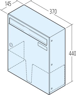 Renz Wandbriefkasten Einzelkasten Classic Edelstahl Jumbo Kasten 370x440x145 RENZ Nummer 17-1-49743