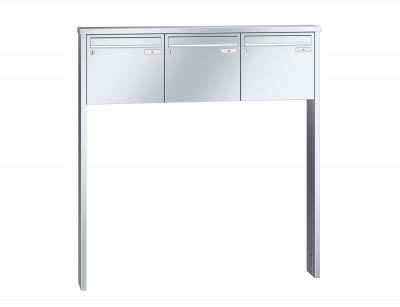 RENZ Briefkastenanlage freistehend, Tetro, Edelstahl, Kastenformat 370x330x145mm, 3-teilig, zum Einbetonieren, Renz Nummer 10-0-10229