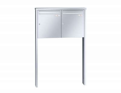 RENZ Briefkastenanlage freistehend, Tetro, Edelstahl, Kastenformat 370x440x145mm, 2-teilig, zum Einbetonieren, Renz Nummer 10-0-10234