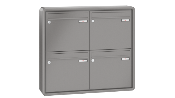 RENZ Briefkastenanlage Aufputz RS2000 Kastenformat 370x330x145mm, 4-teilig, Renz Nummer 10-0-35921