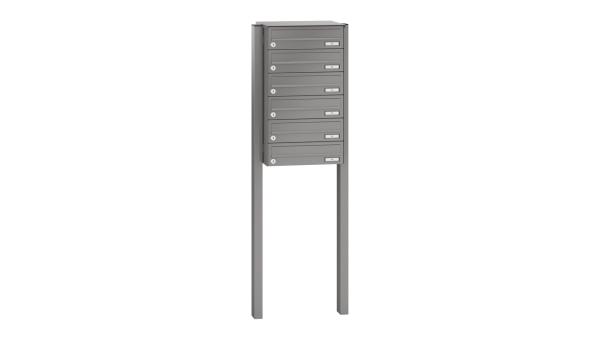 RENZ Briefkastenanlage freistehend, Basic B, Kastenformat 370x110x270mm, 6-teilig, zum Einbetonieren