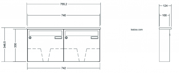 Leabox Aufputz Edelstahl