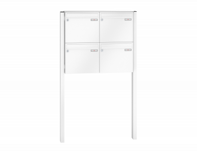 RENZ Briefkastenanlage freistehend, Basic B, Kastenformat 370x330x145mm, 4-teilig, zum Einbetonieren, Renz Nummer 10-0-10003