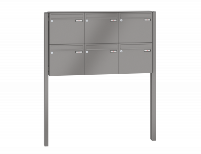 RENZ Briefkastenanlage freistehend, Basic B, Kastenformat 370x330x145mm, 6-teilig, zum Einbetonieren, Renz Nummer 10-0-10005