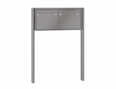 RENZ Briefkastenanlage freistehend, Quadra, Kastenformat 370x330x145mm, 2-teilig, zum Einbetonieren, Renz Nummer 10-0-10310