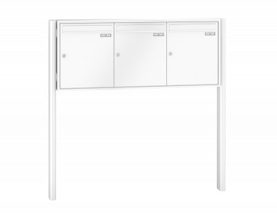 RENZ Briefkastenanlage freistehend, Quadra, Kastenformat 370x440x145mm, 3-teilig, zum Einbetonieren, Renz Nummer 10-0-10317