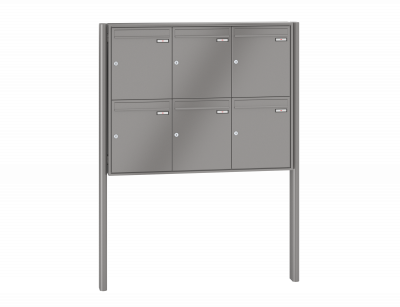 RENZ Briefkastenanlage freistehend, Quadra, Kastenformat 370x440x145mm, 6-teilig, zum Einbetonieren, Renz Nummer 10-0-10320