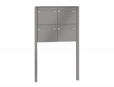 RENZ Briefkastenanlage freistehend, Basic B, Kastenformat 370x330x100mm, 4-teilig, zum Einbetonieren, Renz Nummer 10-0-25046