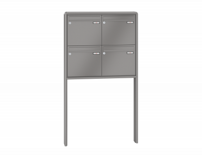 RENZ Briefkastenanlage freistehend, RS2000, Kastenformat 370x330x100mm, 4-teilig, zum Einbetonieren, Renz Nummer 10-0-25351