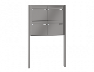 RENZ Briefkastenanlage freistehend, Quadra, Kastenformat 370x330x100mm, 4-teilig, zum Einbetonieren, Renz Nummer 10-0-25663