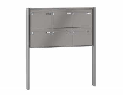 RENZ Briefkastenanlage freistehend, Quadra, Kastenformat 370x330x100mm, 6-teilig, zum Einbetonieren, Renz Nummer 10-0-25665