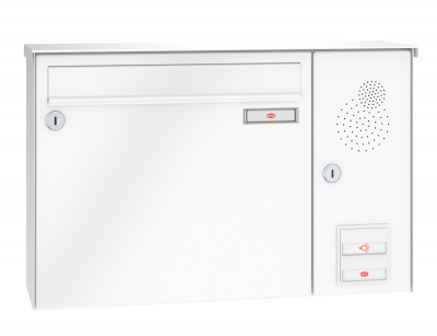 RENZ Briefkastenanlage Aufputz Classic Basic B Kastenformat 370x330x145mm, mit Klingel - & Lichttaster und Vorbereitung Gegensprechanlage, 1-teilig, Renz Nummer 10-0-35012