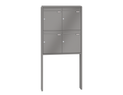 RENZ Briefkastenanlage freistehend, RS2000, Kastenformat 370x440x145mm, 4-teilig, zum Einbetonieren, Renz Nummer 10-0-10396