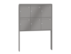 RENZ Briefkastenanlage freistehend, RS2000, Kastenformat 370x440x145mm, 6-teilig, zum Einbetonieren, Renz Nummer 10-0-10398