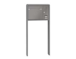RENZ Briefkastenanlage freistehend, RS2000, Kastenformat 370x330x145mm, mit Klingel - & Lichttaster und Vorbereitung Gegensprechanlage, 1-teilig, zum Einbetonieren, Renz Nummer 10-0-10400
